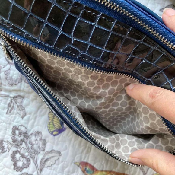 Brighton Navy blue Croc Pattern Bag - Picture 9 of 15